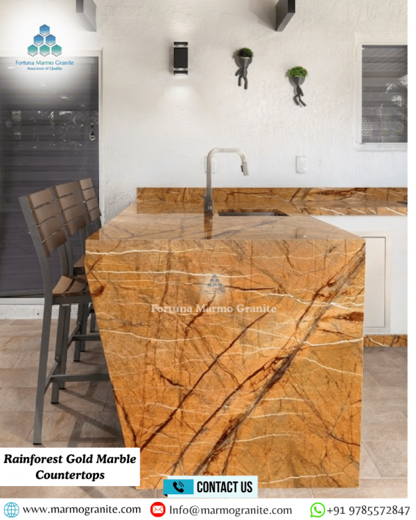 Rainforest Gold Marble Countertops