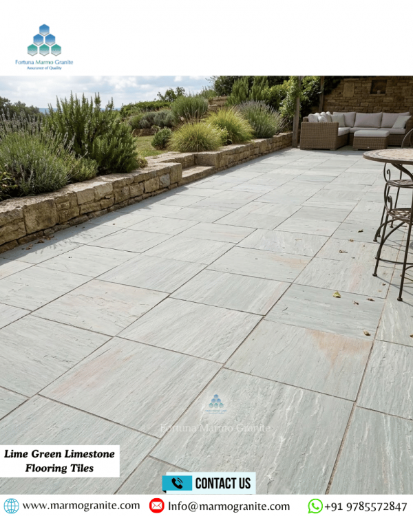 Lime Green Limestone Flooring Tiles