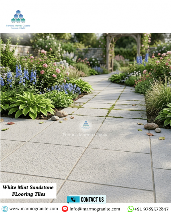 White Mint Sandstone FLooring Tiles