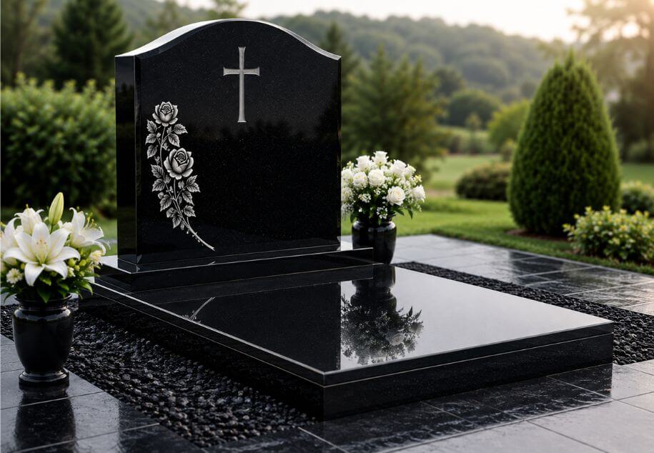 Absolute Black Granite Headstone Supplier from India