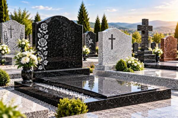 Headstones and Gravestones Cut to Size Indian Granite Supplier for Monument Companies in Kosovo