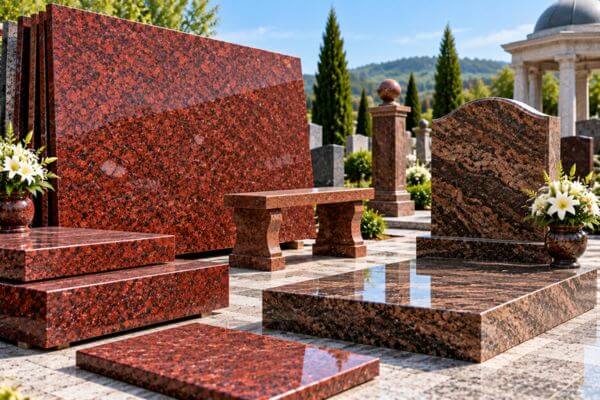 red and brown granite Cut to Size Indian Granite Supplier for Monument Companies in Kosovo