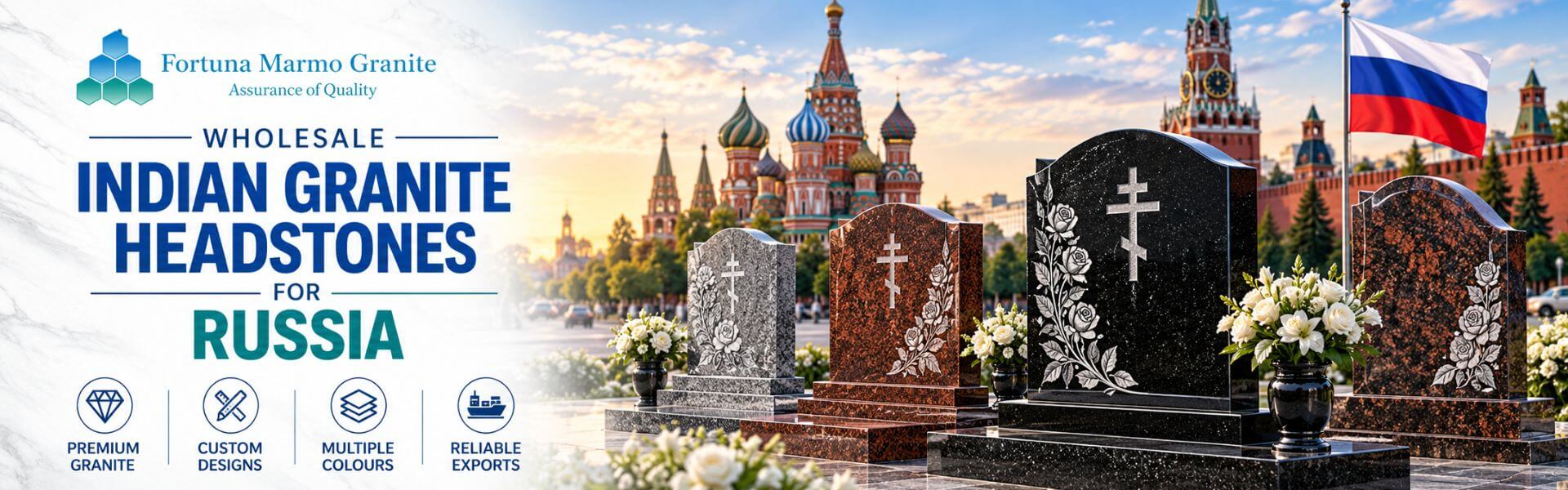 Wholesale Indian Granite Headstones for Russia
