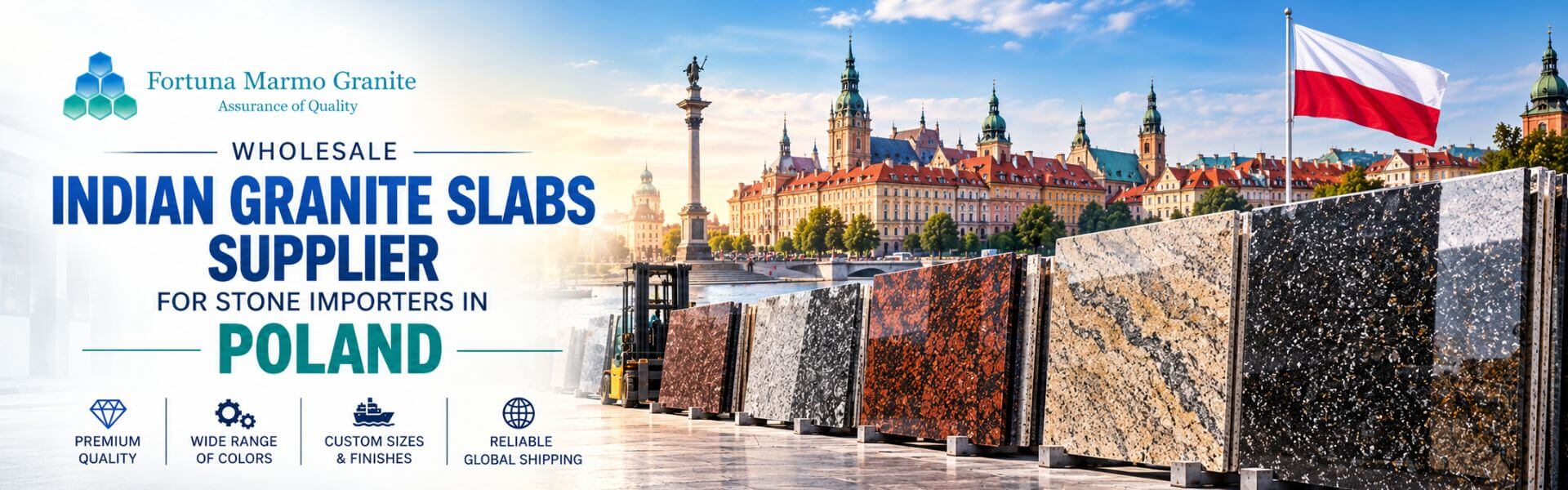 Wholesale Indian Granite Slabs Supplier for Stone Importers in Poland
